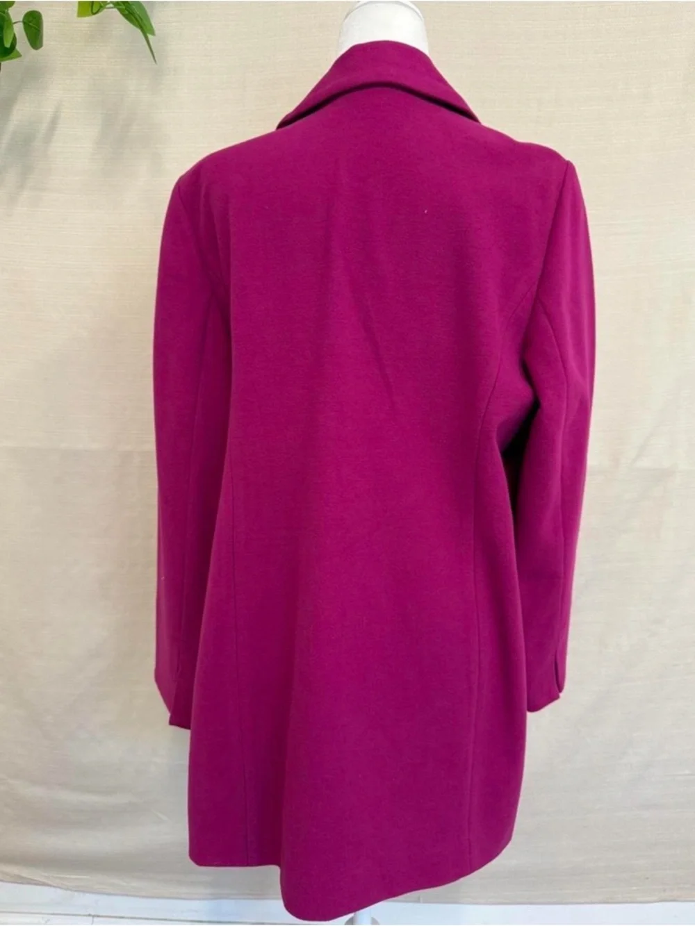 Chico's Vibrant Fuchsia Single-Button Trench Coat - Picture 3 of 8